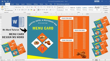 Ms Word Tutorial ~~ Restaurant menu card Design in ms word || Ready to Print