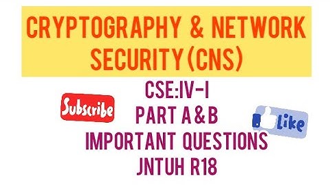 CRYPTOGRAPHY AND NETWORK SECURITY (C&NS)IMPORTANT QUESTIONS PART A & B -JNTUH R18