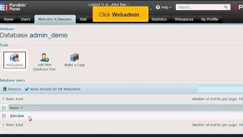 How to manage databases with the Webadmin in Plesk - webpromo-inc.com