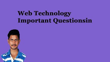 Web Technology Important Questions|| Web Technology in Telugu || By Mr Sivarao