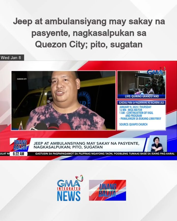 Jeep at ambulansiyang may sakay na pasyente, nagkasalpukan sa Quezon City; pito,... | Unang Balita