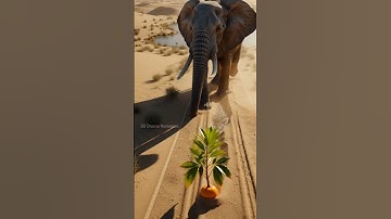 The elephant saved the orange plant from drying up by watering it 😭 #ai​ #tree​ #save​ #watering​