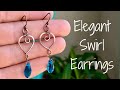 Elegant swirl earrings  jewelry making tutorial for beginners