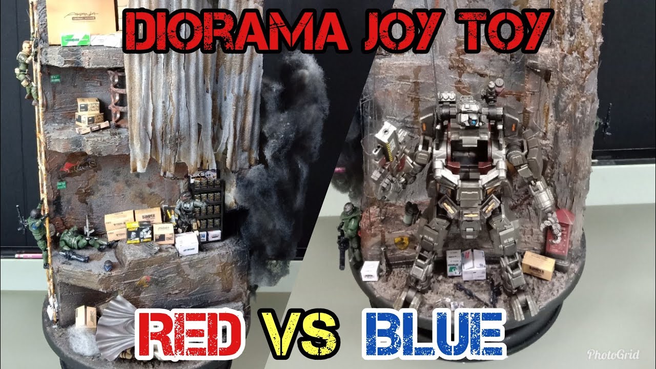 Diorama Joy Toy Red vs Blue ฉากจำลองการต่อสู้แบบ titan fall /Seekang