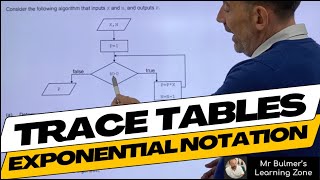 Trace Tables from Flowchart with Exponential Notation - Step-by-Step Lesson from the Classroom