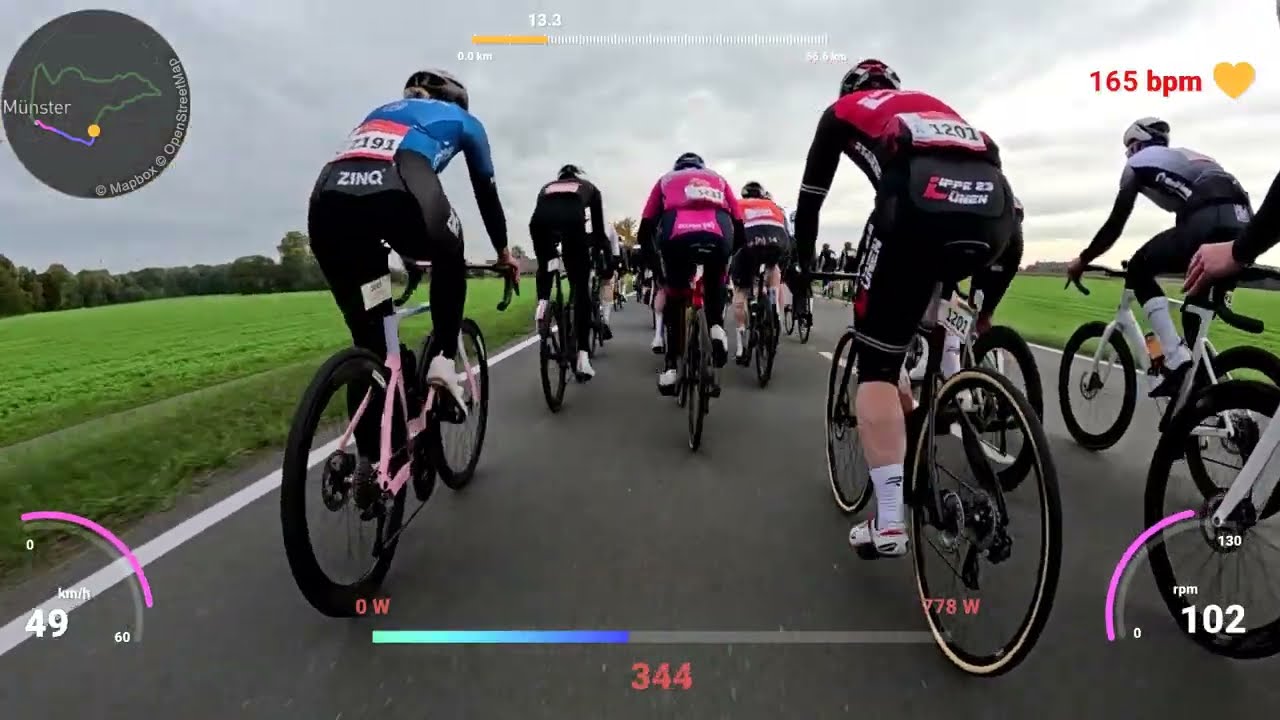 Giro Münsterland 2025 Leezen Cup 65 km Startblock A ; das komplette Rennen