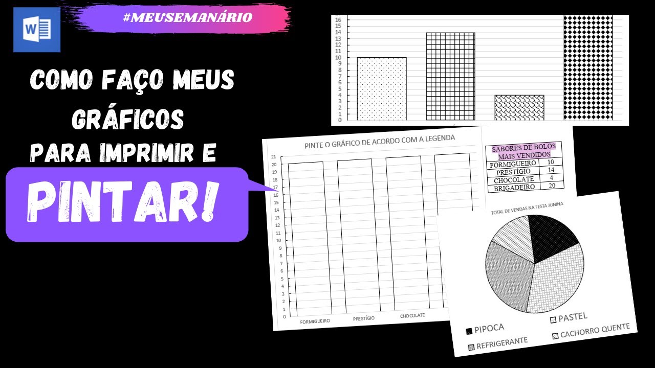 COMO FAZER GRÁFICO PRETO E BRANCO PARA IMPRIMIR NO WORD - YouTube