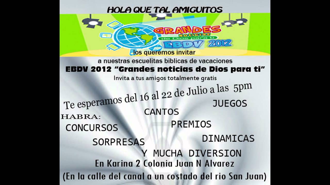 Promo EBDV 2012 "Buenas noticias hay" - YouTube