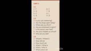 Unit 2 ~ Answer Keys