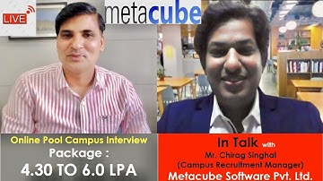 Metacube Software I Online Campus Interview I Campus Placements I Arvind Singh Pemawat
