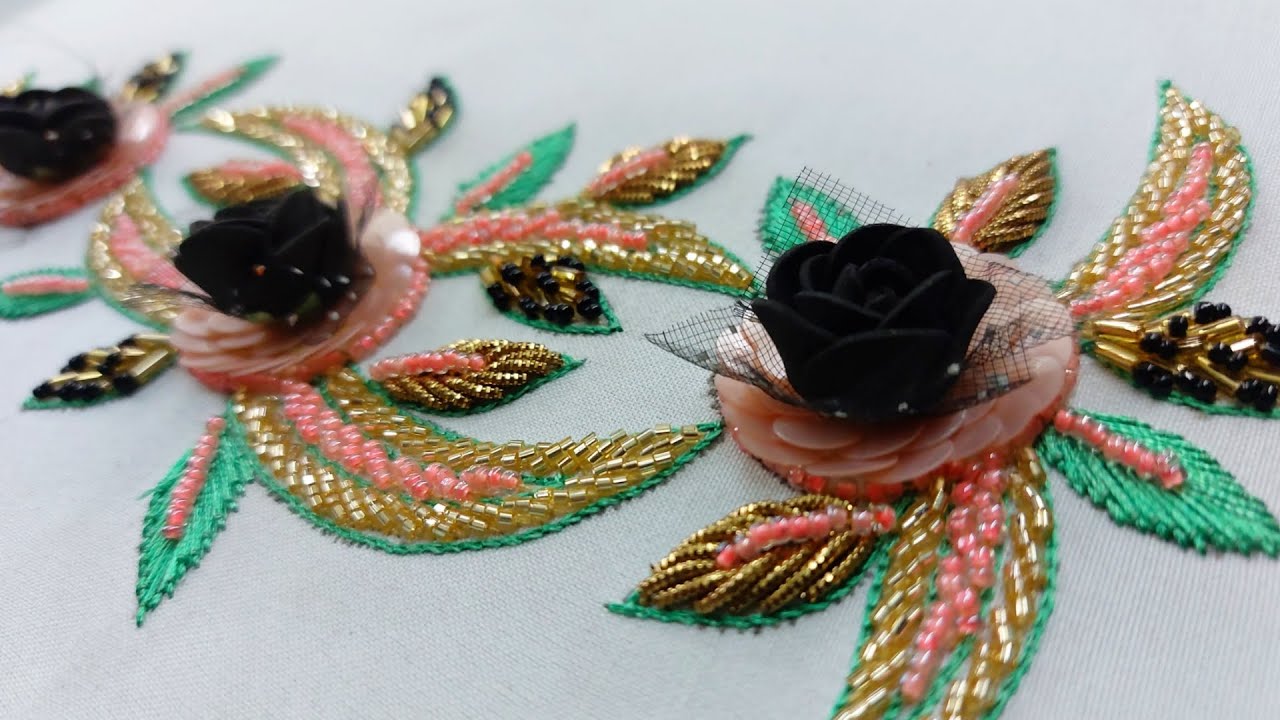 Beautifull Zardosi work Border Design !!Zardosi embroidery !!Using