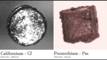 Californium - Cf vs Promethium - Pm Comparing Element attributes Atoms