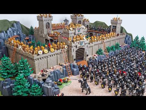 Knights Castle Siege - Playmobil Battle (Ritter Burg Stop Motion) #lego #stopmotion #film