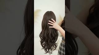 ML03 2 wavy wig with side-swept bangs, dark brown color, length 64 cm. https://vt.tiktok.com/ZS