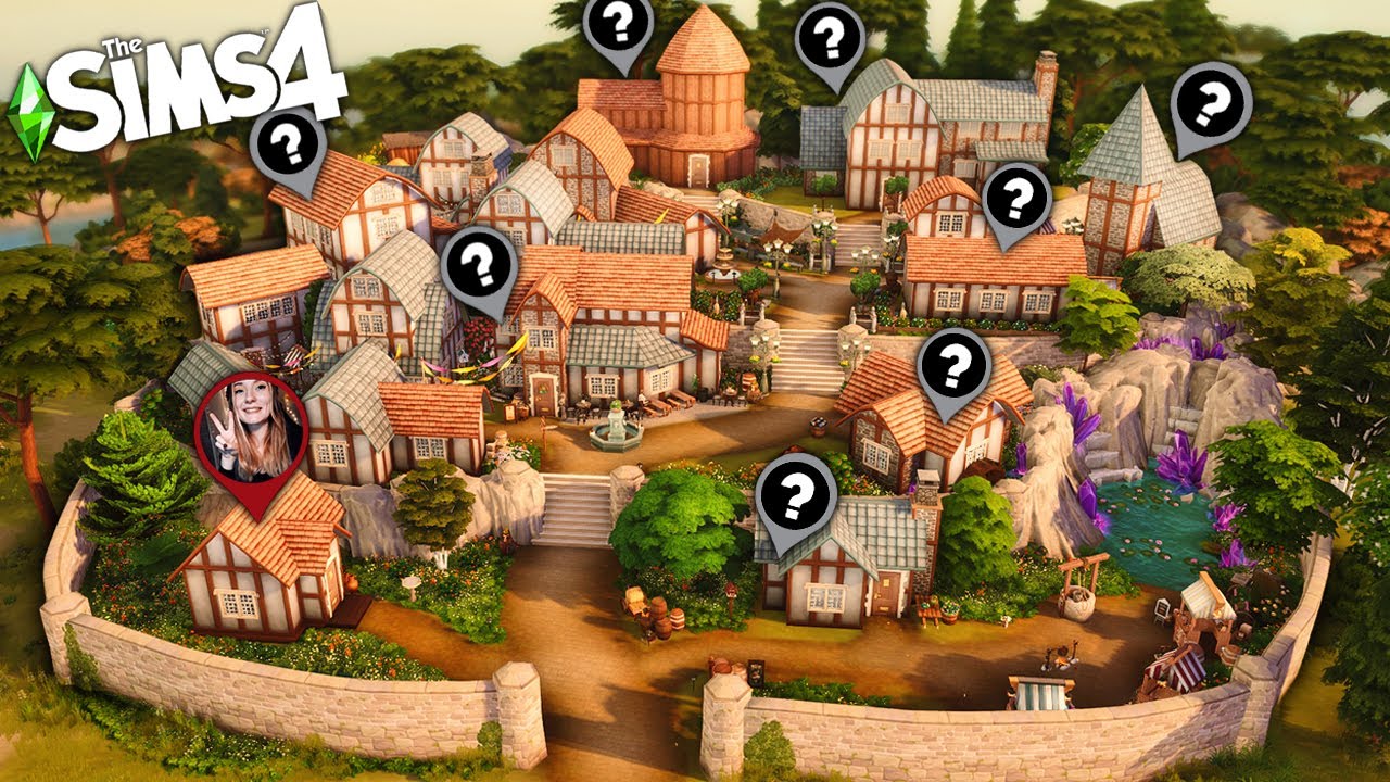 The Sims 4 Mystery Collab | Medieval Fantasy Village Speed Build [NoCC] with 
