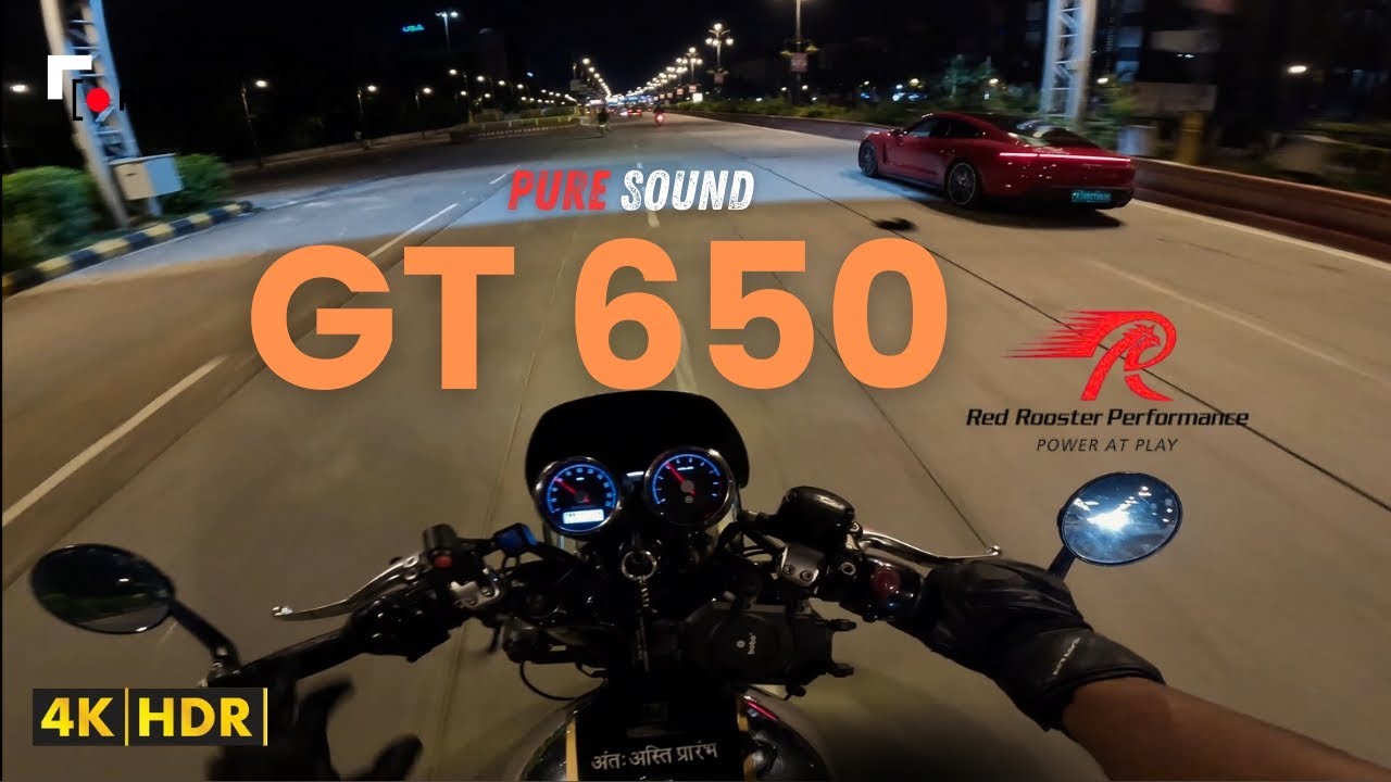 Continental Gt 650 Night Ride || Raw Sound Onboard | Red Rooster Exhaust 🔥🔥Pov