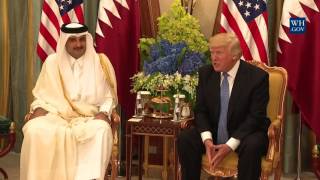 President Trump Participates in a Bilateral Meeting with the Emir of Qatar