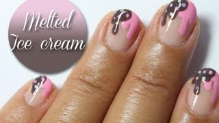 cream ice nail nails dripping melting melted designs manicure easy nailart