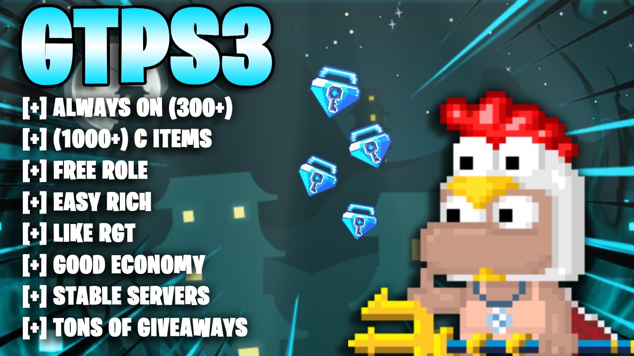 BEST GROWTOPIA PRIVATE SERVER 💙| GTPS3🌊 |1000+ CUSTOM ITEMS 💦| 300+ ONLINE 🤯| FREE ROLE 🤩|