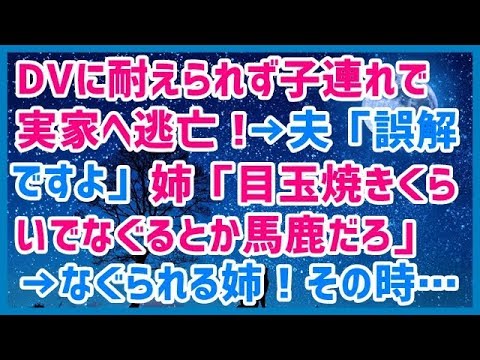 スカッとする話 DVに耐えられず子連れで実家へ逃亡！→夫「誤解ですよ」姉「目玉焼きの焼き加減が気に入らないくらいでなぐるとか馬鹿だろ」→なぐられる姉！その時 →結果ｗｗｗスカッと天国