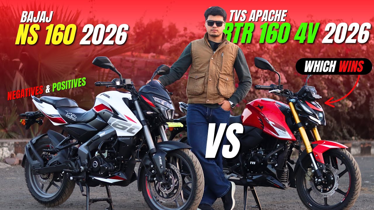 TVS Apache RTR 160 4V 2026 vs Bajaj Pulsar NS160 | Best 160cc Bike Comparison 