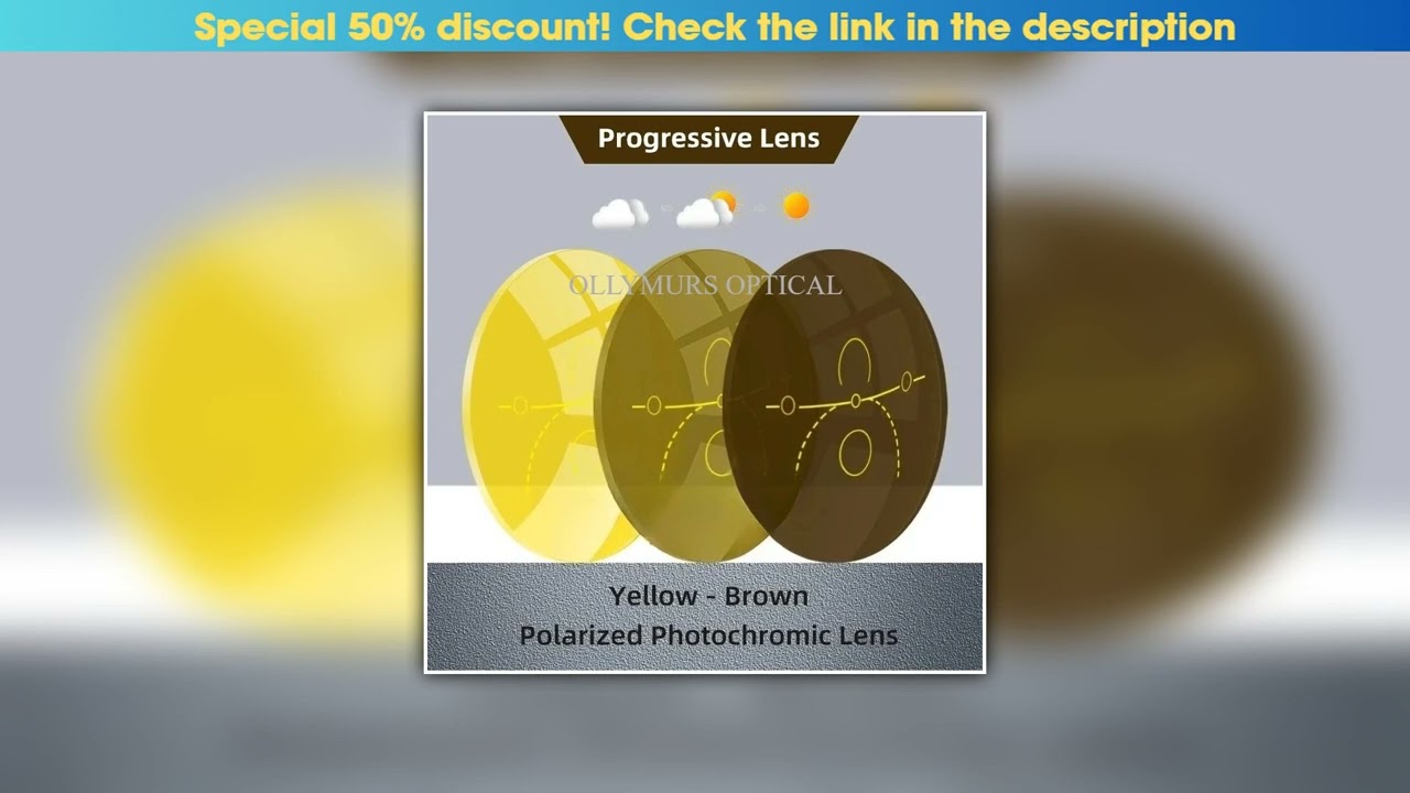 New Arrival OLLYMURS Photochromic Polarized Series Myopia Hyperopia Progressive Lens 1.56 1.61 1.67
