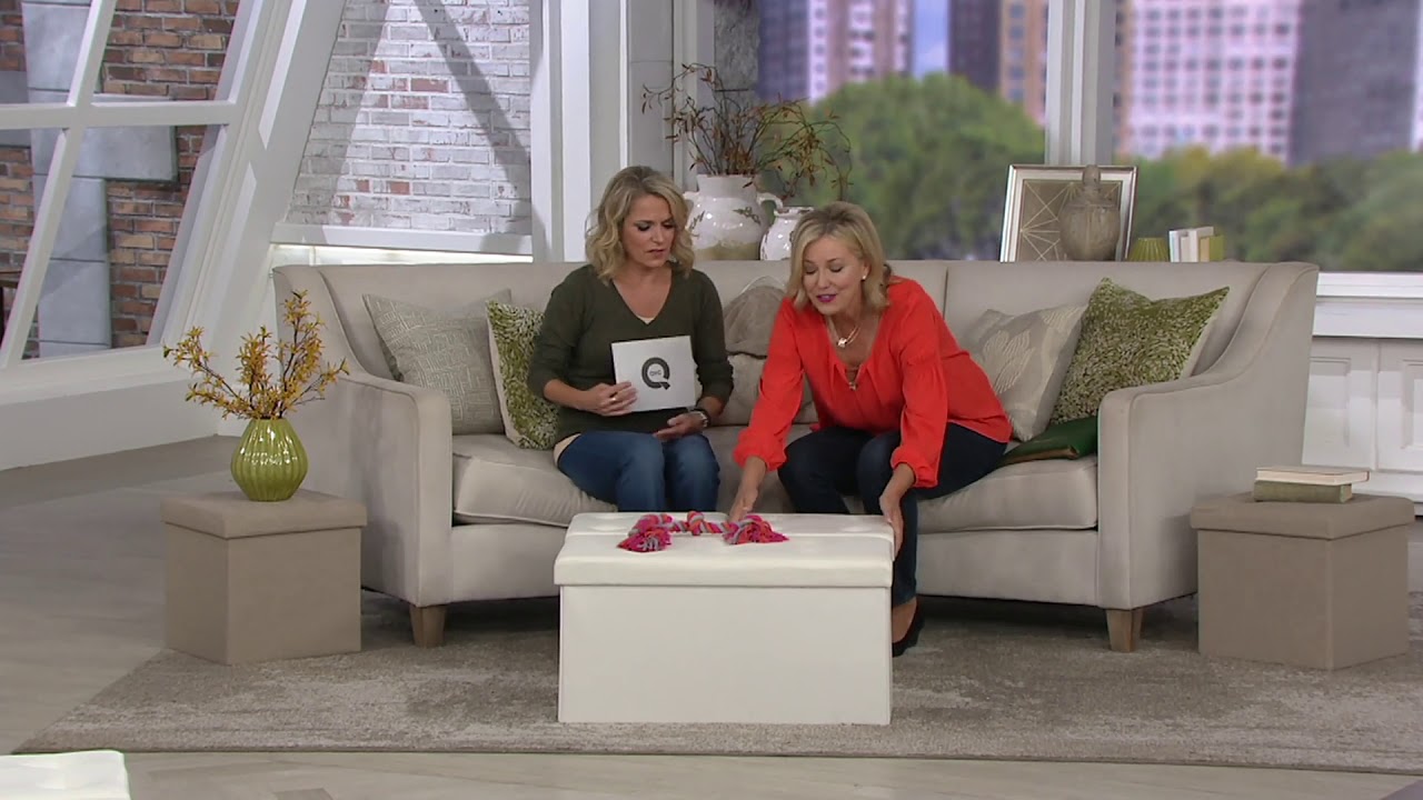 Fresh Home Elements Tufted Folding Ottoman Set or Storage Bench on QVC