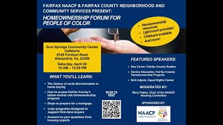 Homeownership Forum for People of Color - April 26, 2025