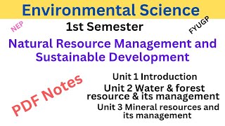 Environmental Science Natural Resource Management & Sustainable Development B.ab.sc 1St Semester