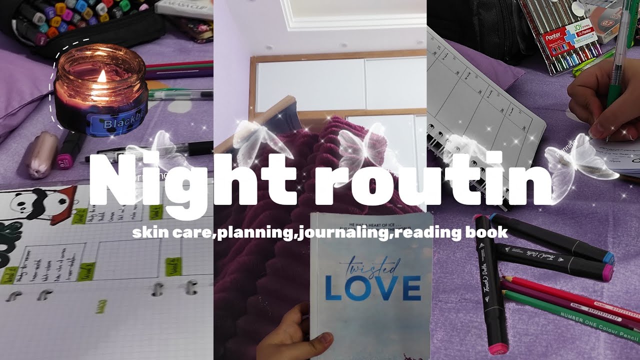 Night routin|skin care,planning,journaling & reading book