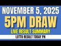 LIVE PCSO LOTTO RESULT TODAY 5PM NOVEMBER 5 2025 | EZ2 RESULT TODAY &amp; SWERTRES RESULT TODAY