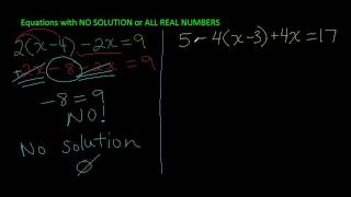 Equations with NO Solution or All Real Numbers.mp4