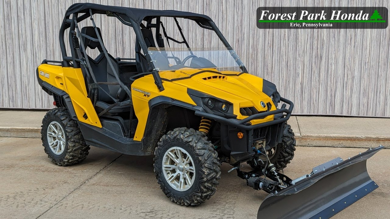 SOLD! $8395 2011 CAN AM COMMANDER 1000 XT SXS WITH POWER ANGLE PLOW ...
