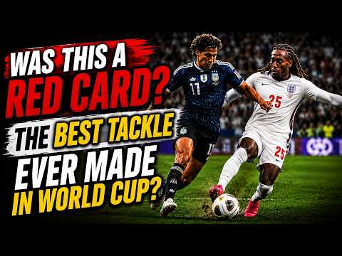 Greatest World Cup Tackle Ever by Djed Spence, or a Straight Red? Argentina vs England