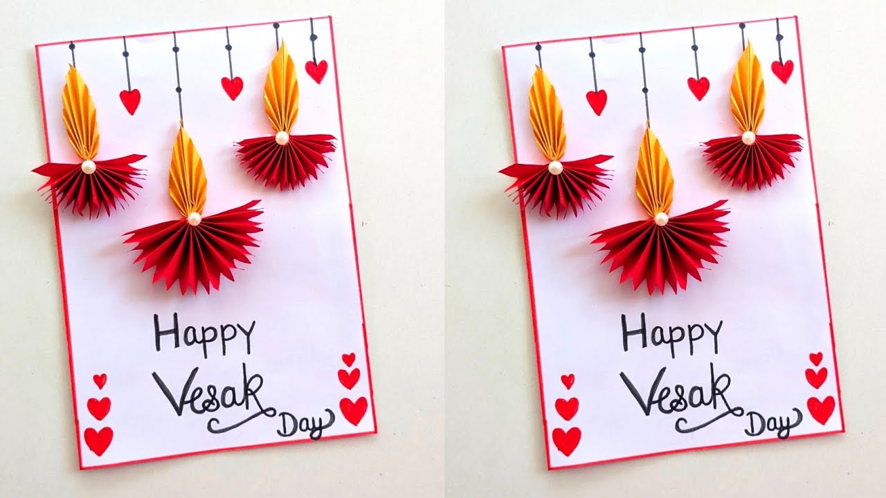 Vesak day greeting card making 2025 / Happy vesak day card / vesak card nirmana / wesak poson card