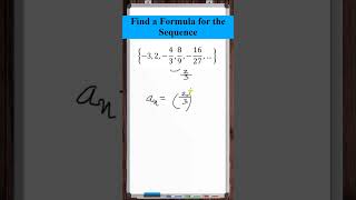 Find a formula for the sequence { -3, 2, -4/3, 8/9, -16/27 }