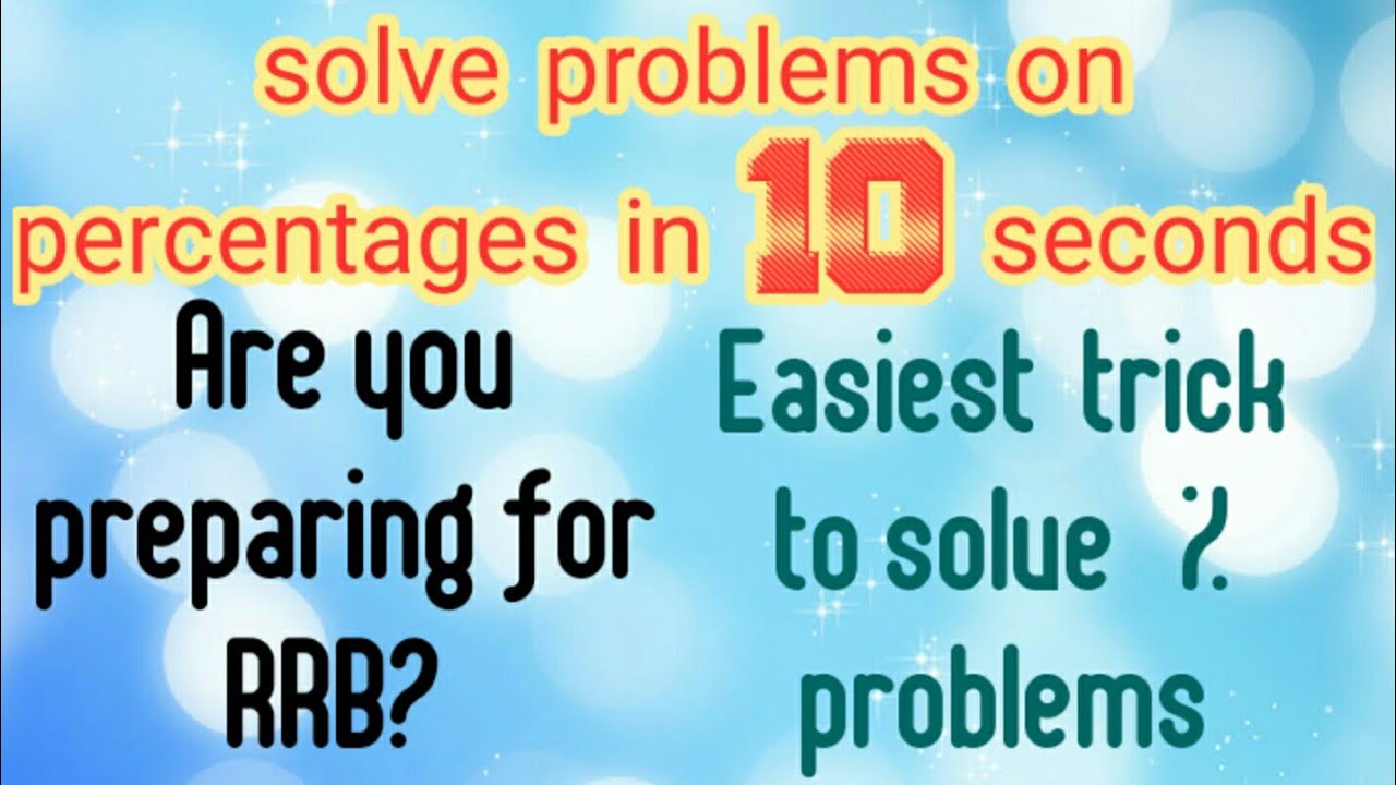 How to solve problems on Percentages -knowledge centre - YouTube