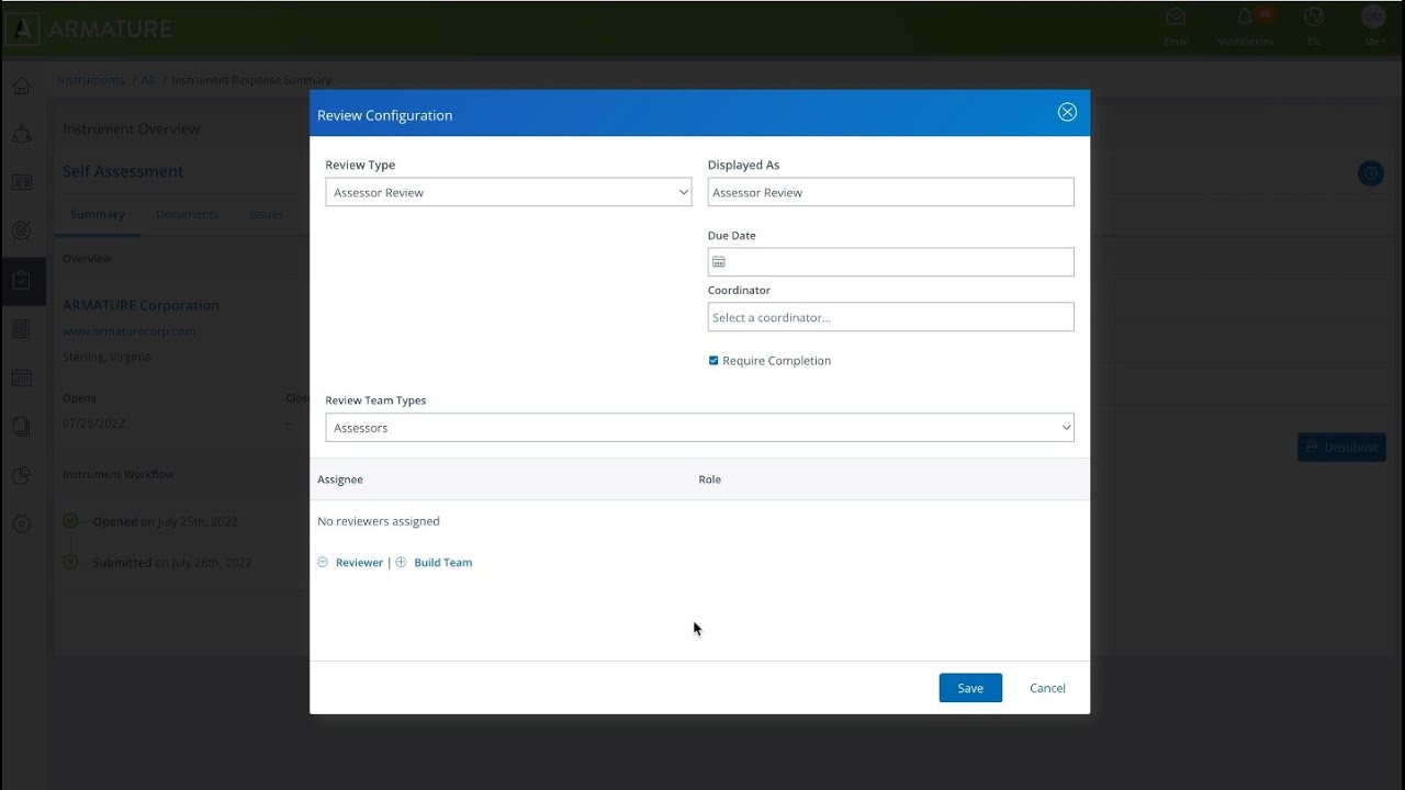 ARMATURE Fabric Training Review Cycles Accreditation & Certification Management Software