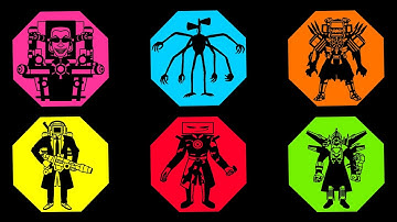 Skibidi Toilet, Titan Tv Man, Titan Cameraman, King Kong, Speakerman, Drill Man, Clock Man