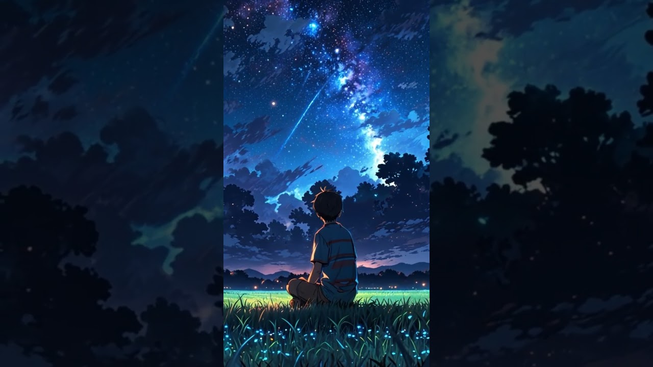 Stargazing in Silence | Peaceful Anime Night Sky Scene 🌌✨