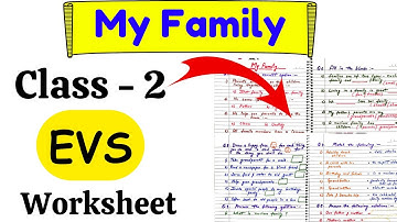 My Family Class 2 EVS| Class 2 EVS Worksheet| Class 2 My Family| EVS for Class 2 | Class 2 Worksheet
