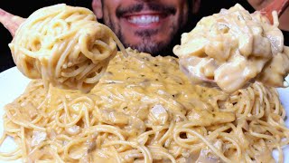 ASMR SPAGHETTI MUSHROOM SAUCE PASTA (EATING SOUNDS) NO TALKING MUKBANG
