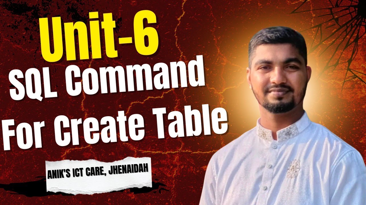 SQL Command for Create Table (Unit-6) HSC ICT