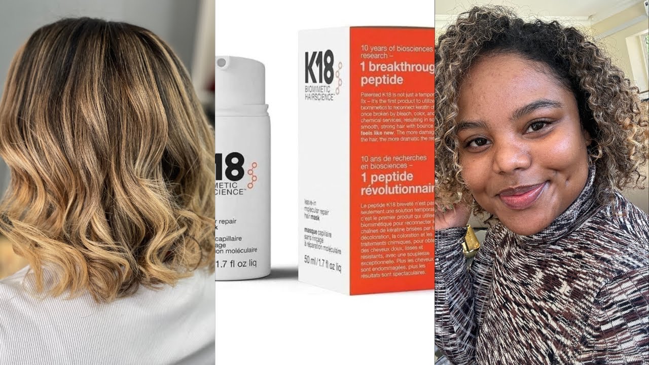 K18 Leave In Molecular Repair Hair mask| wash day on bleached curly hair