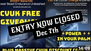NOW CLOSED ENTRY AFERIY Nano 100 Power Station Give Away + Discount Crazy Half Price #aferiy   