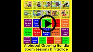 Boom Cards Alphabet Decks Growing Bundle:  26 Decks:  Lessons and Practice