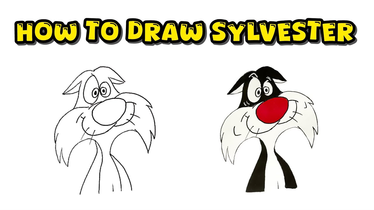 How to Draw Sylvester Cat from Looney Tunes – Iconic Character Drawing in Simple Steps - YouTube