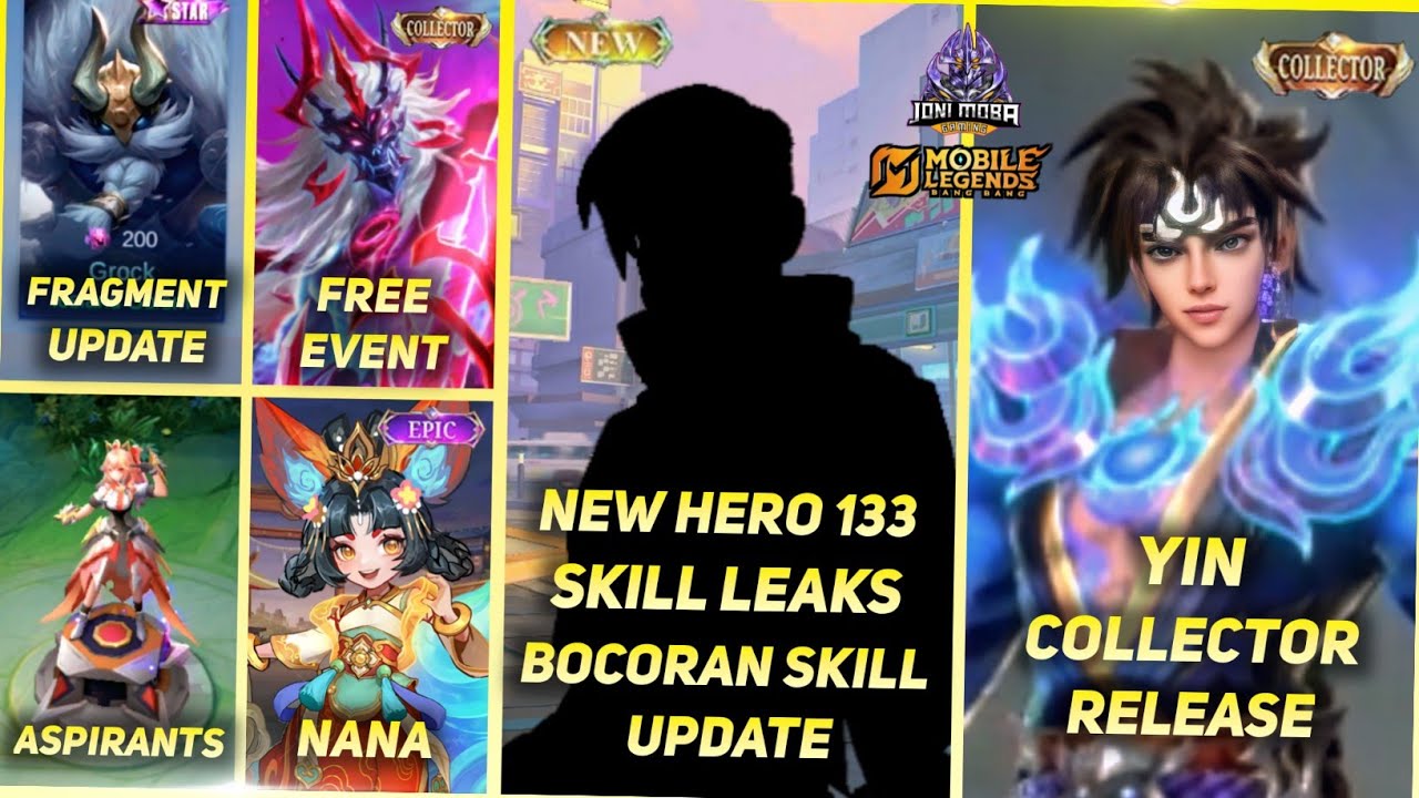 YIN  SKIN COLLECTOR, NEW HERO 133 UPDATE, MOSKOV COLLECTOR FREE, UPDATE FRAGMENT- MLBB UPCOMING SKIN