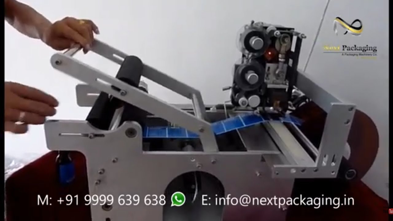 SEMI STICKER LABELING MACHINE WITH BATCH CODING MACHINE - YouTube