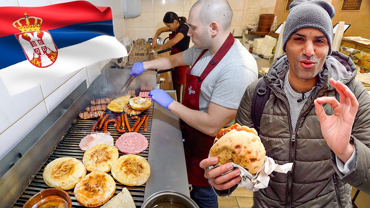 24 Hours SERBIAN STREET FOOD in Belgrade - BEST Cevapi + CRAZY Karađorđeva šnicla + OLDEST Bakery